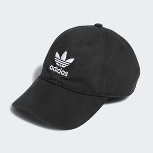 Adidas Men's Black White Original Relaxed Strapback Hat One Size